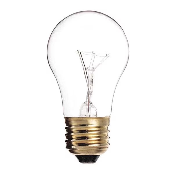 25 W A15 Incandescent - Clear - 2500 Hours - 150L - Medium Base - 130V, Satco, Mfr#: S3814