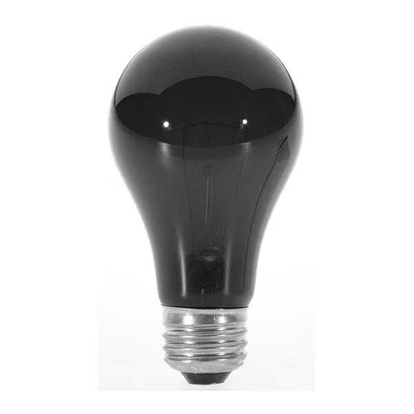 75 W A19 Incandescent - Black - 480 Hours - Medium Base - 120V, Satco, Mfr#: S3920