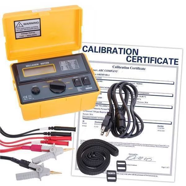 Digital Milli-Ohmmeter, 110V, Cat. II with NIST Calibration Certificate, Reed Instruments, Mfr#: K5090-NIST