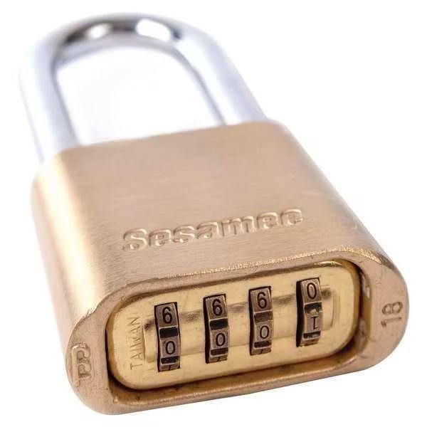 Combination Padlock, 4 Numbers, Sesamee, Mfr#: K436