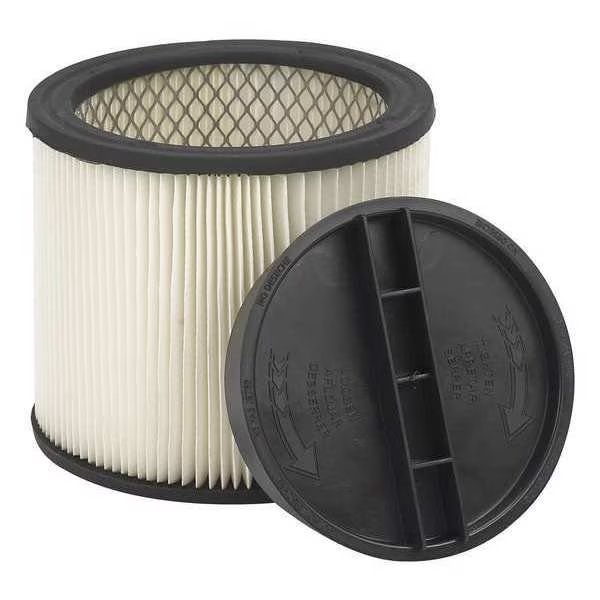 Vacuum Filter, Fits Shop-Vac Vacuum Brand, Std, 8 in, Wet/Dry, Paper, Cartridge Filter, Shop-Vac, Mfr#: 9030433