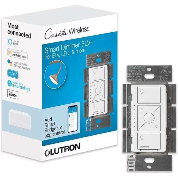 Lght Dmr, Switch Only, 120V AC, Wht, Lutron, Mfr#: PD-5NE-WH