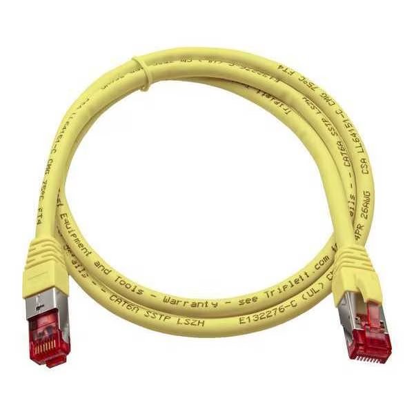 Patch Cable, CAT6A, 10GBPS, Yellow, Triplett, Mfr#: CAT6A-3YL