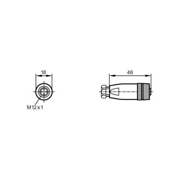Wireable M12 connector, Ifm, Mfr#: E18161