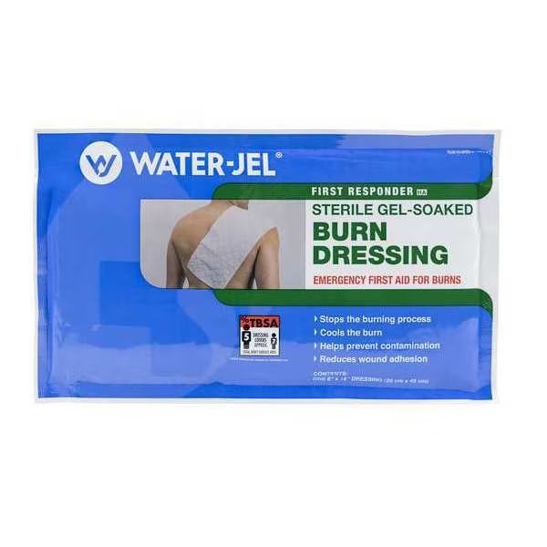 Burn Face Dressing, Blue, 18"L, 8"W, PK10, Waterjel, Mfr#: B0818-20.69.000
