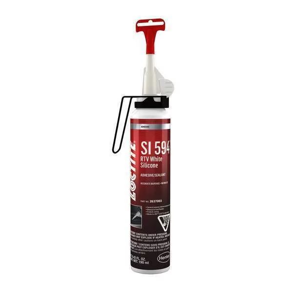 Silicone RTV Silicone Sealant, 190 mL, White, Loctite, Mfr#: SI 594 WH
