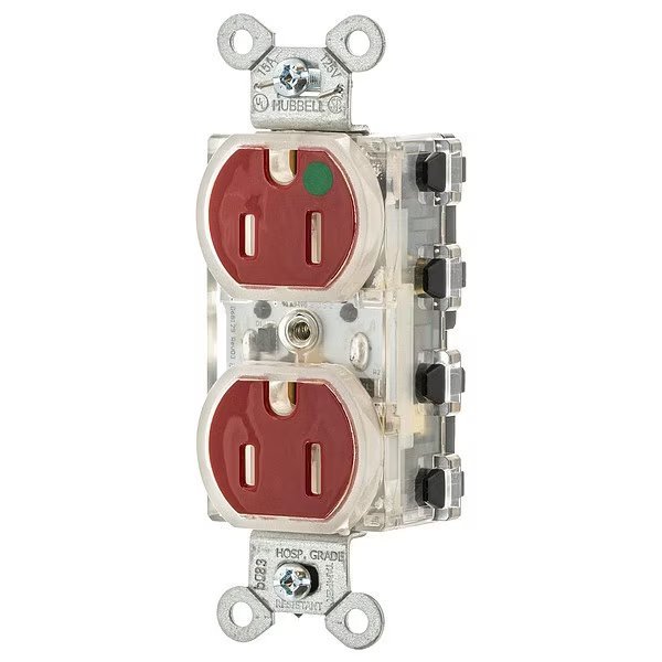 Extra Heavy Duty Hospital Grade SNAPConnect Receptacle, Hubbell, Mfr#: SNAP8200RLTR