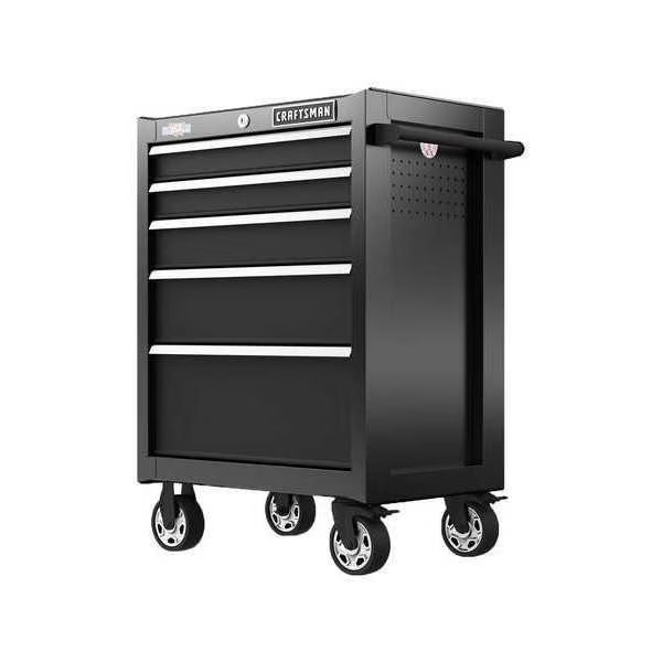 S2000 Tool Cabinet, 5 Drawer, Black, 26 in W x 18 in D x 37-1/2 in H, Craftsman, Mfr#: CMST32752BK