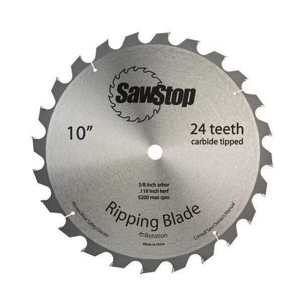 Circular Saw Blade, 10 in, 24 Teeth, Sawstop, Mfr#: BTS-R-24ATB
