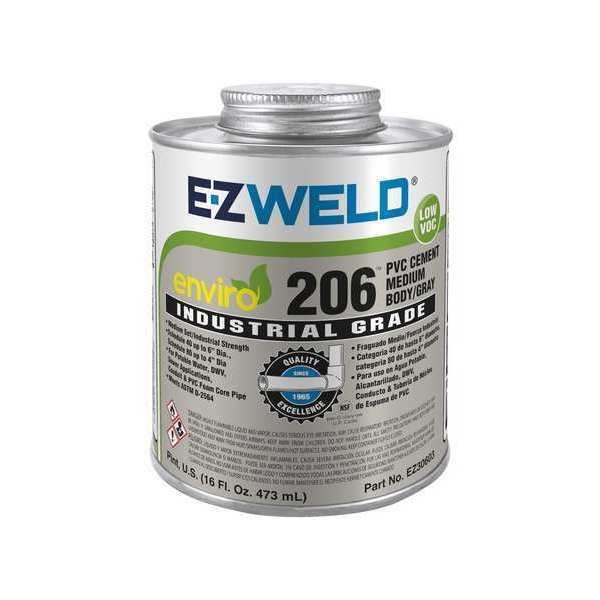 Pipe Cement, 16 fl oz, Gray, Ez Weld, Mfr#: EZ30603N