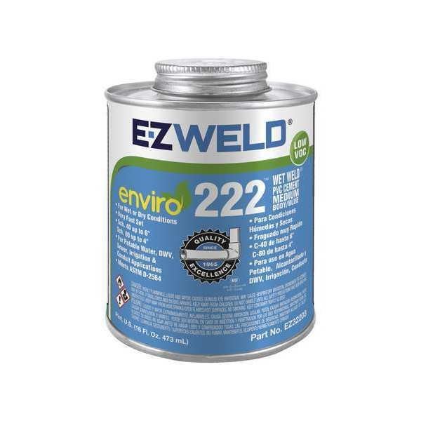 Pipe Cement, 16 fl oz, Blue, Ez Weld, Mfr#: EZ32203N