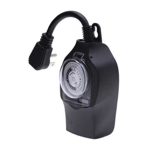 Plug In Timer, Digital, Black, 15A, 125V, Tork, Mfr#: 602B