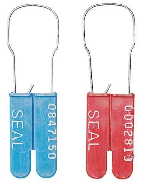 Padlock Seal, Plastic with Wire Hasp, HDPE, Yellow, PK100, Brooks, Mfr#: 6170000-6