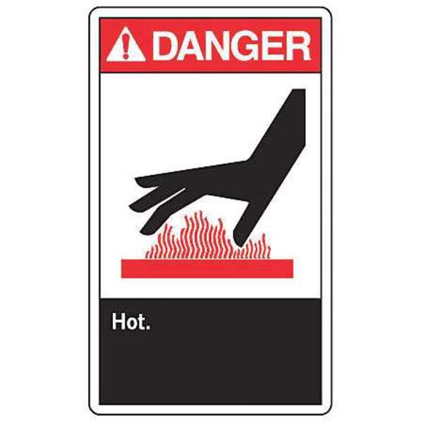 Label, 3 1/2 in H, 5 in W, Vinyl, Horizontal Rectangle, English, LEQM011VSP, Accuform, Mfr#: LEQM011VSP