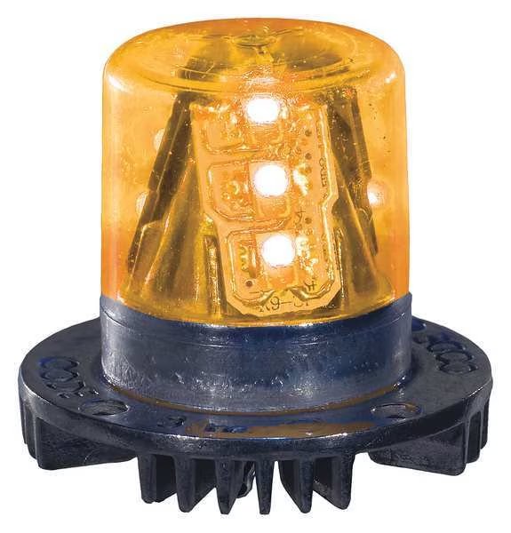 Hidden Warning Light, LED, Amber, 1-1/2 Dia, Code 3, Mfr#: HB915A