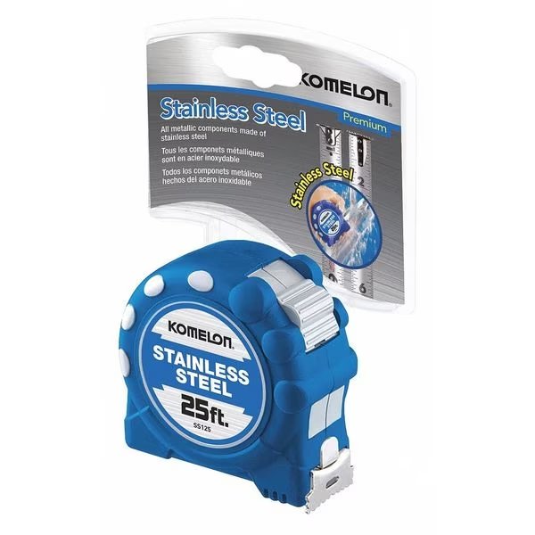 25 ft Tape Measure, 1 in Blade, Komelon, Mfr#: SS125
