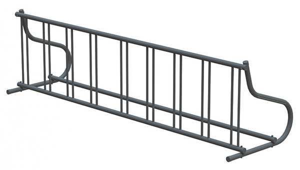 Bike Rack, 1-Sided, 9-Bike, 110 in., Black, Madrax, Mfr#: QS-GR116-B