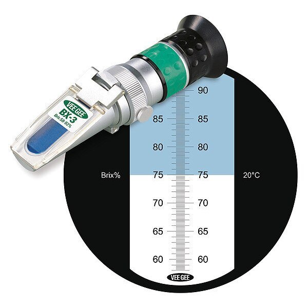 Refractometer, 58 to 92 perc Brix, Vee Gee, Mfr#: 43005