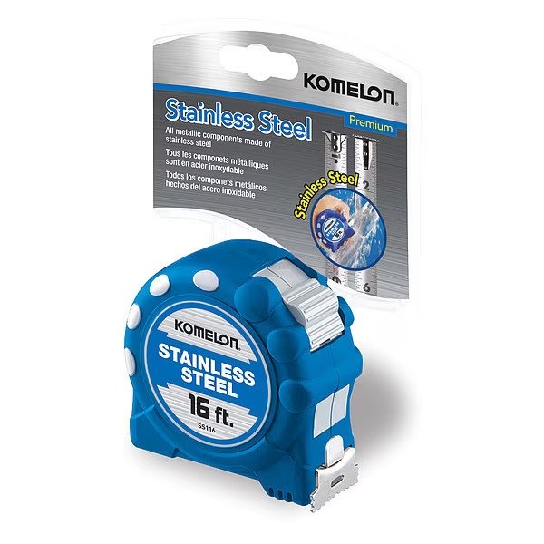 16 ft Tape Measure, 1 in Blade, Komelon, Mfr#: SS116