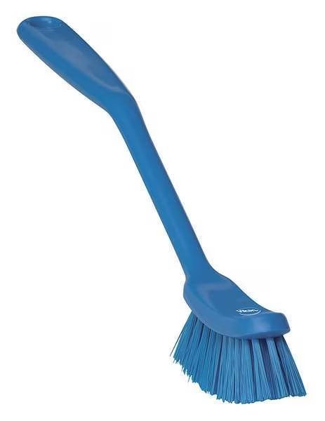 1 in W Scrub Brush, Medium, 8 3/16 in L Handle, 11 in L Brush, Blue, Plastic, 11 in L Overall, Remco, Mfr#: 42873