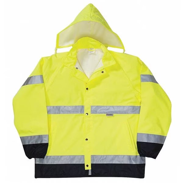 Hi-Viz Rainwear Jacket, Yellow, 2XL, Occunomix, Mfr#: LUX-TJR-Y2X