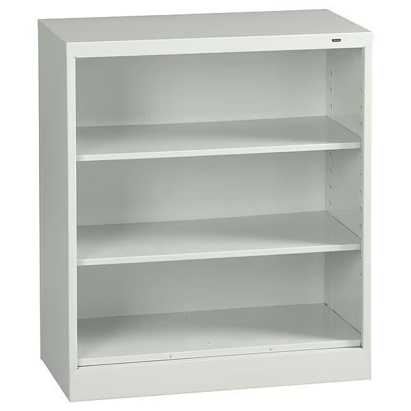 3-Shelf Bookcase, All Welded Steel 42"x36" Light Grey, Tennsco, Mfr#: BC18-42 LIGHT GREY