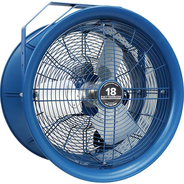High-Velocity Industrial Fan, 3800 cfm, Patterson, Mfr#: H18A
