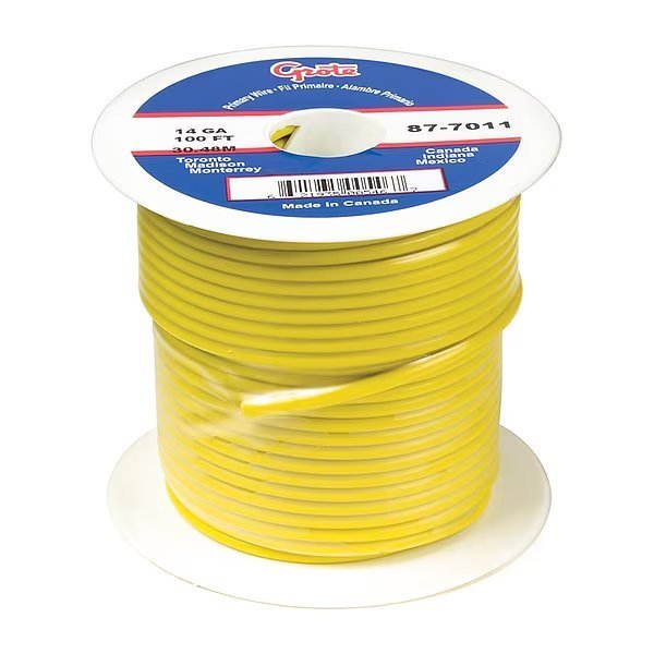 Primary Wire, 16 Gauge, Yellow, 25ft. Spool, Grote, Mfr#: 89-8011