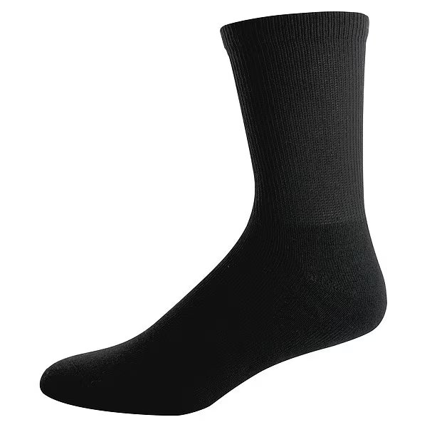 SofSole Comfort Crew Sock, Blk, L, PK 6, Sof Sole, Mfr#: 89252