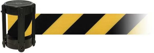 Replacement Belt Cassette, 7 1/2 ft L, Black/Yellow Belt, Black Case, Tensabarrier, Mfr#: CASSETTE-STD-NO-D4X-C