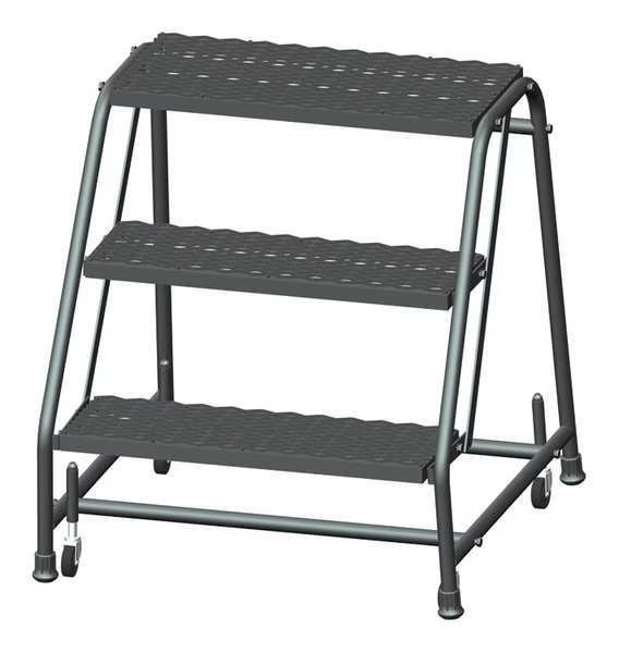 28 1/2 in H Steel Rolling Ladder, 3 Steps, 450 lb Load Capacity, Ballymore, Mfr#: 326X