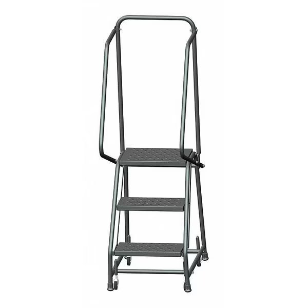 58 1/2 in H Steel Rolling Ladder, 3 Steps, 450 lb Load Capacity, Ballymore, Mfr#: H318P