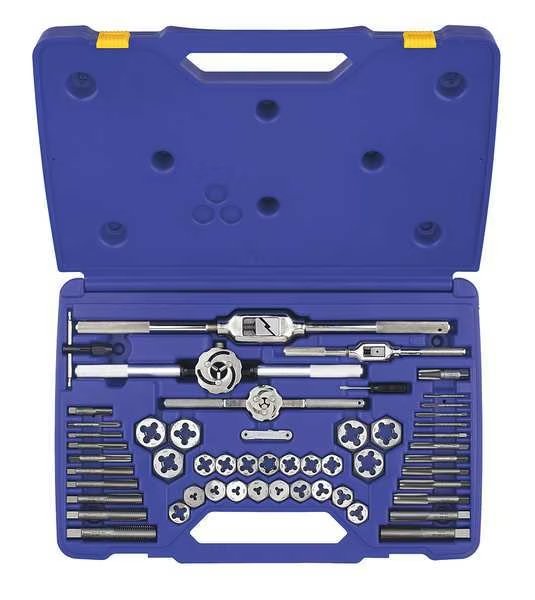 Tap and Die Set, 53 pc, Raw Steel, Irwin, Mfr#: 24640