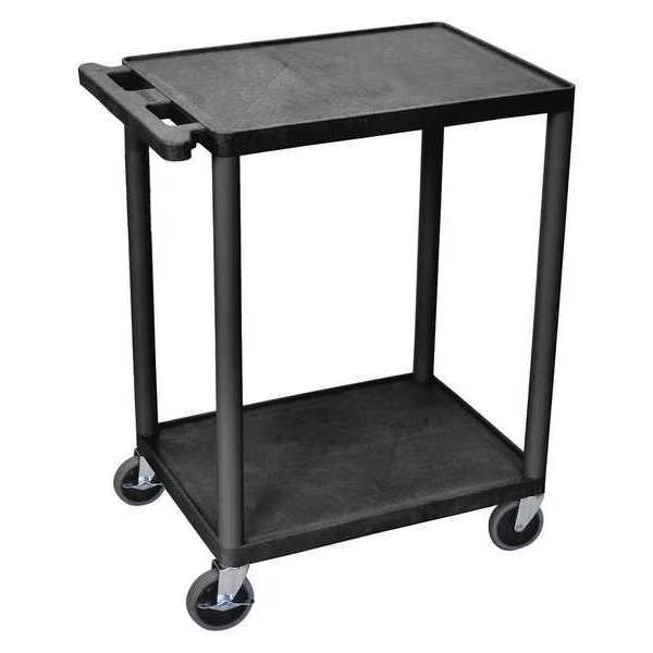 Utility Cart with Lipped Plastic Shelves, Polyethylene, Flat, 2 Shelves, 300 lb, EnjoyTool Select, Mfr#: HE32-B