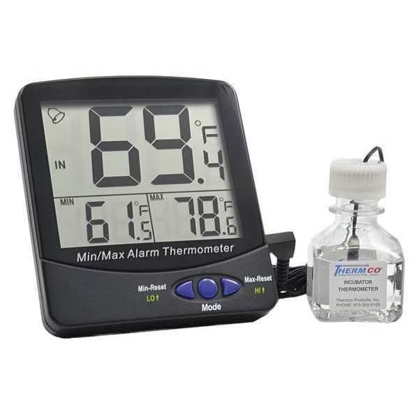 Digital Thermometer, -58 Degrees to 158 Degrees F for Wall or Desk Use, Thermco, Mfr#: ACC895INC
