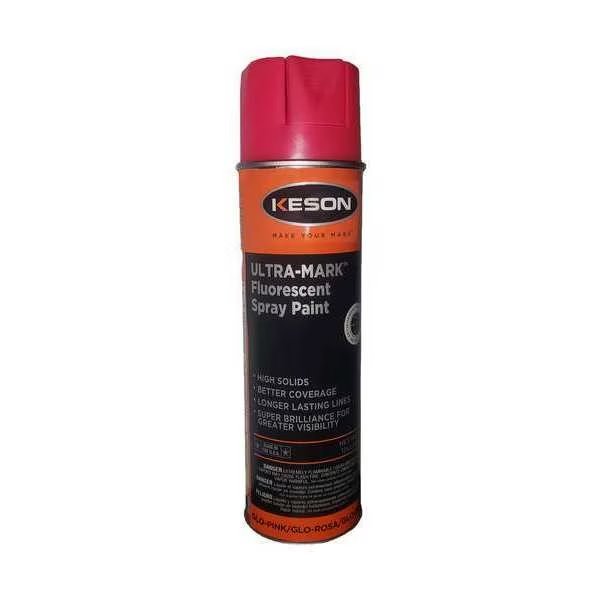 Inverted Marking Paint, 20 oz., Glo-Pink, Water -Based, Keson, Mfr#: SP20GP