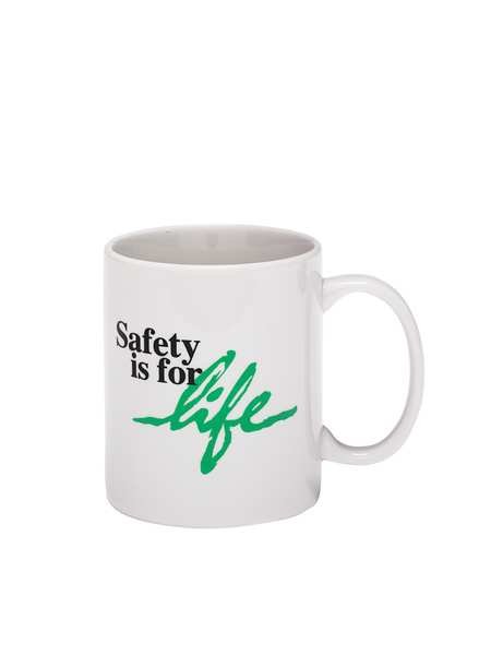 Coffee Mug, Safety For Life, White, 11oz, Quality Resource Group, Mfr#: 130-01/L