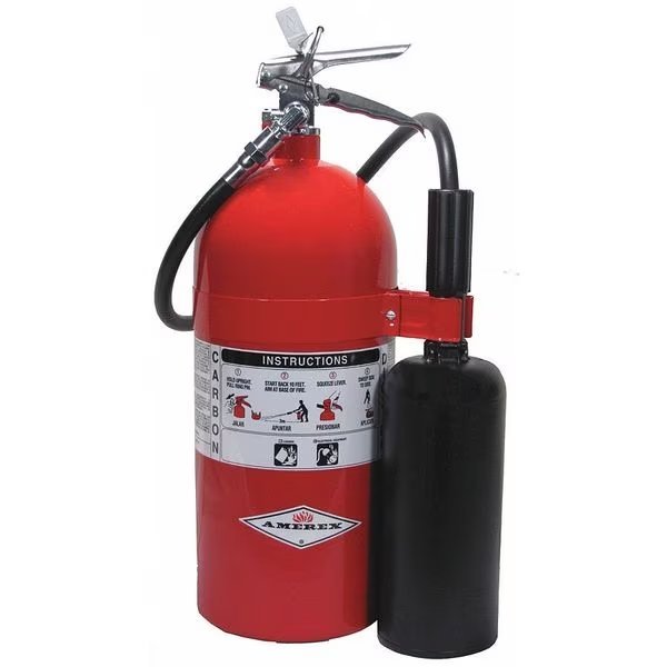 Fire Extinguisher, 10B:C, Carbon Dioxide, 10 lb, Amerex, Mfr#: 330