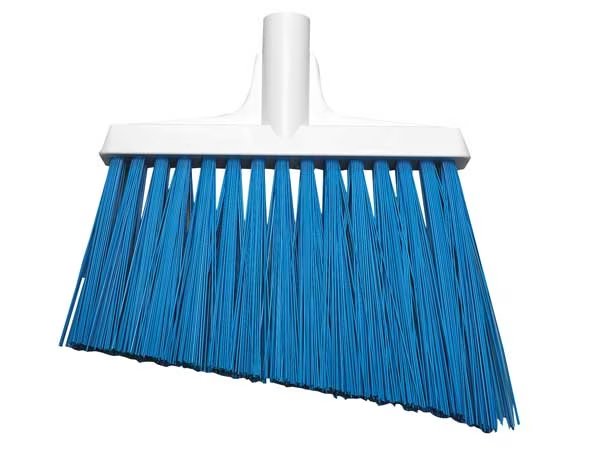 11 51/64 in Sweep Face Angle Broom, Stiff, Synthetic, Blue, Remco, Mfr#: 29143