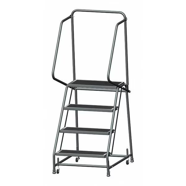 68 in H Steel Rolling Ladder, 4 Steps, 450 lb Load Capacity, Ballymore, Mfr#: H426R