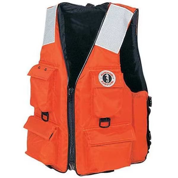 4-Pocket Flotation Vest, Size M, Orange, Mustang Survival, Mfr#: MV3128T2-2-M-216