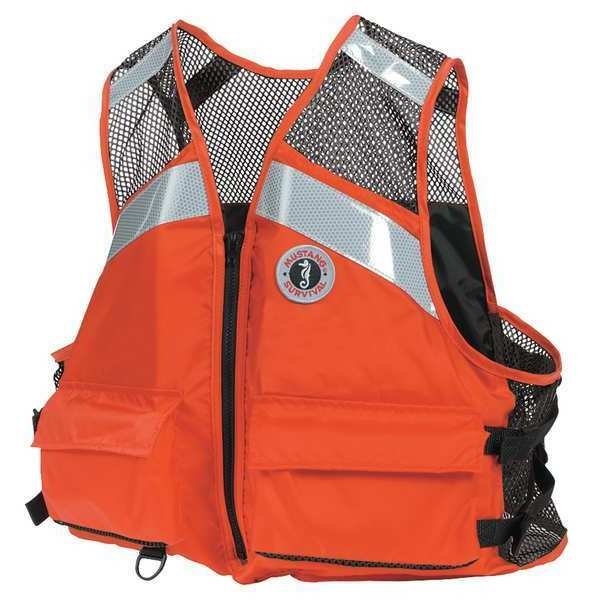 Life Jacket, 2XL/3XL, Orange, Mustang Survival, Mfr#: MV1254T1-2-XXL/XXXL-216