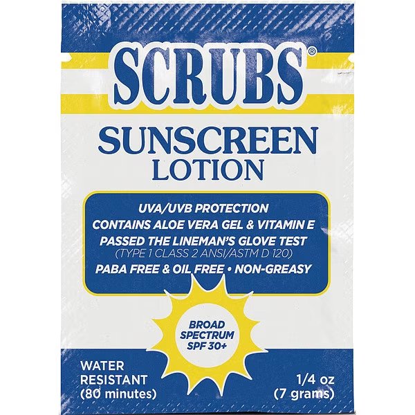 Sunscreen Lotion, Foil Pack, 7g, PK100, Scrubs, Mfr#: 92101