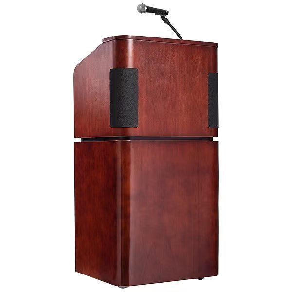 Table and Base Combo Sound Lectern with Wireless Hand Mic, Oklahoma Sound, Mfr#: 950/901-MY/WT/LWM-5