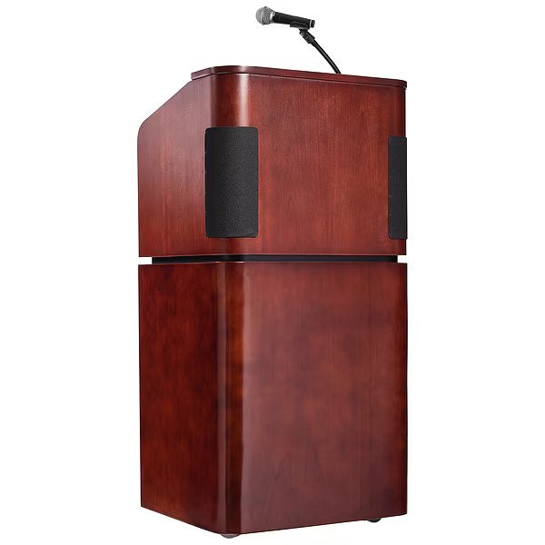 Table and Base Combo Sound Lectern with Wireless Tie Clip, Oklahoma Sound, Mfr#: 950/901-MY/WT/LWM-6