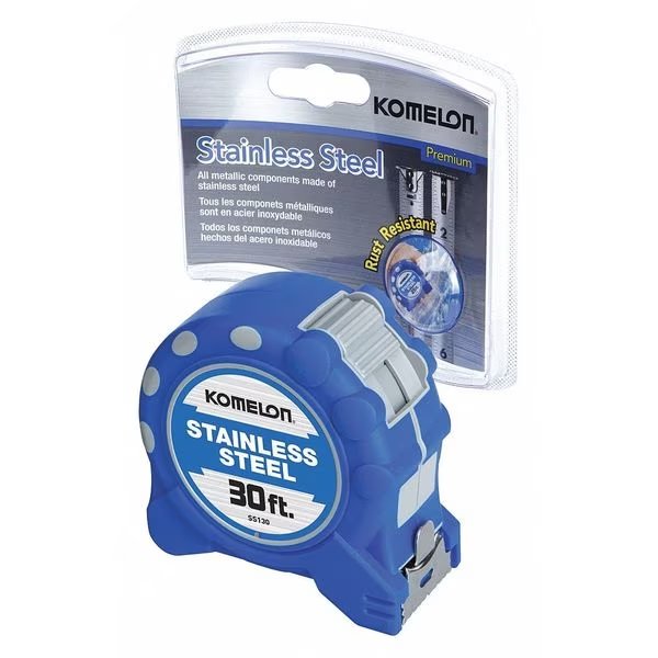 30 ft Tape Measure, 1 in Blade, Komelon, Mfr#: SS130