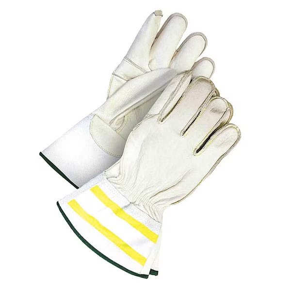 Water Repellent Grain Cowhide Utility Glove HiViz 3 in Cuff, Size X2L, Bdg, Mfr#: 60-1-1283-X2L