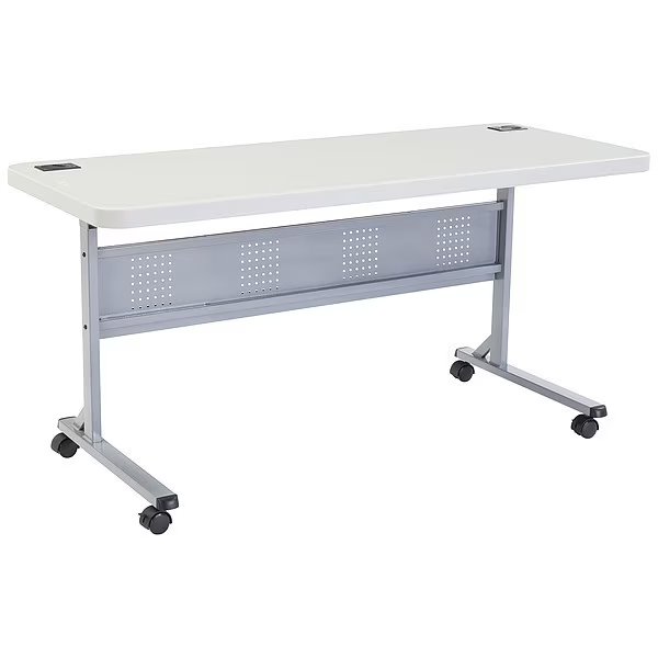 Rectangle Training Table, 24" X 60" X 29-1/2", Lightweight HDPE Blow Molded Plastic Top, National Public Seating, Mfr#: BPFT-2460