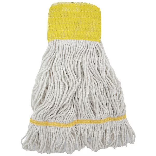 5 in Looped-End Wet Mop, White, Cotton/Synthetic, PK12, UNS 501WH, Unisan, Mfr#: UNS 501WH