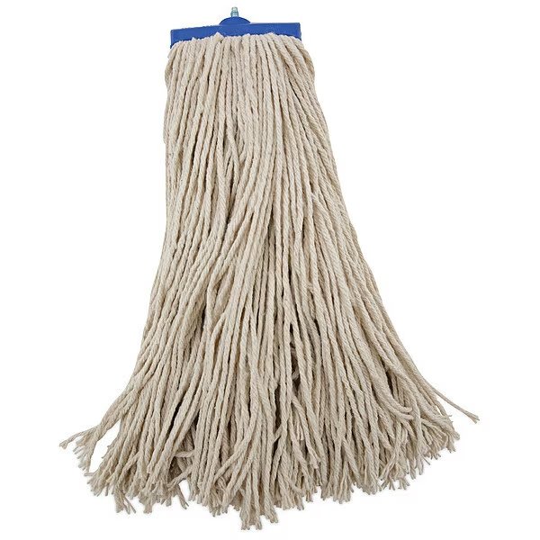 1.25 in Flat Wet Mop, Cut-End, White, Cotton, PK12, Unisan, Mfr#: UNS 720C
